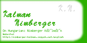 kalman nimberger business card